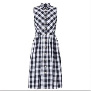 J Crew Navy Blue and White Buffalo Plaid Sleeveless Shirtdress, SZ 6